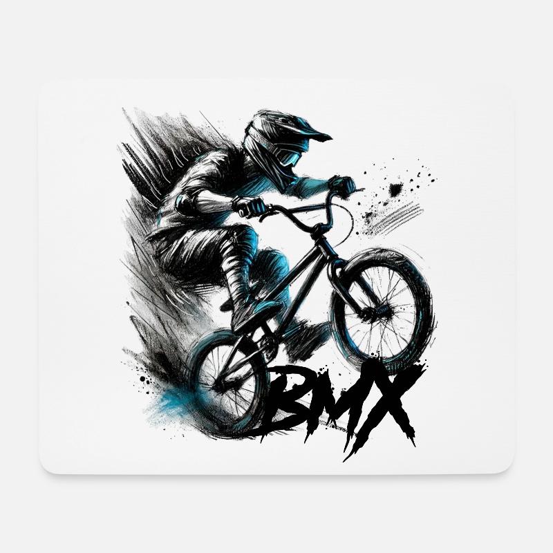 BMX - Tapis de souris (format paysage) - blanc