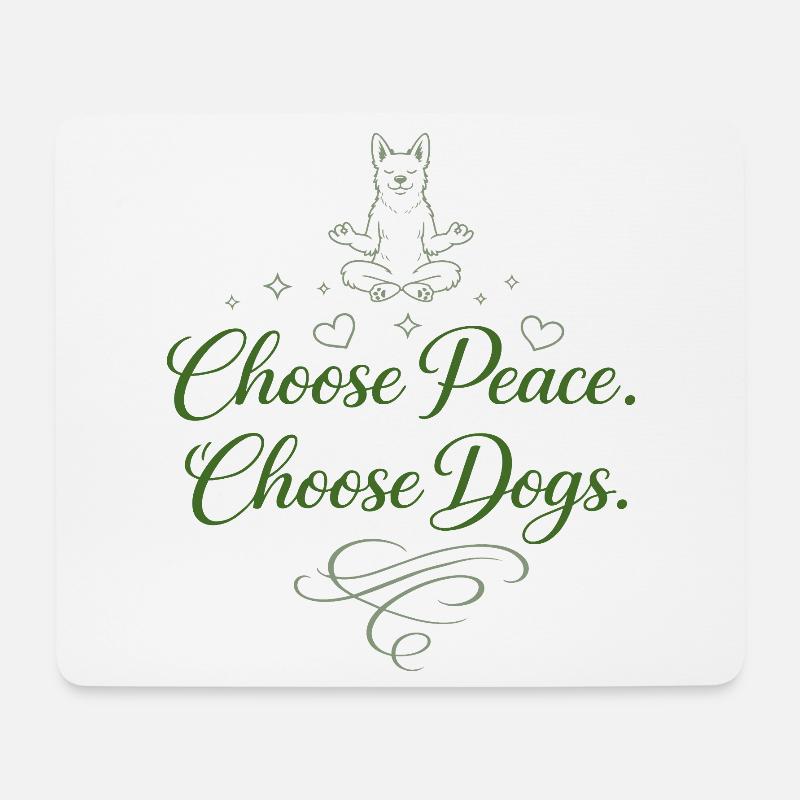 Choose Peace. Choose Dogs. - Mousepad (Querformat) - Weiß