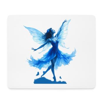 La Fée Bleue en Vol - Tapis de souris (format paysage) - blanc - Devant