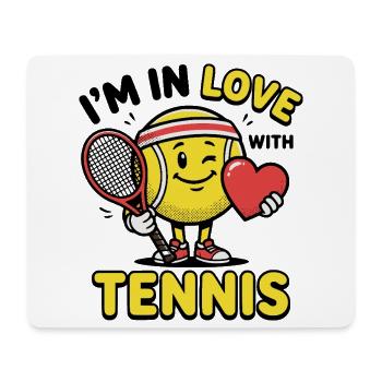 Chemise de tennis, J’adore le tennis, chemise enfant, sweat à capuche - Tapis de souris (format paysage) - blanc - Devant
