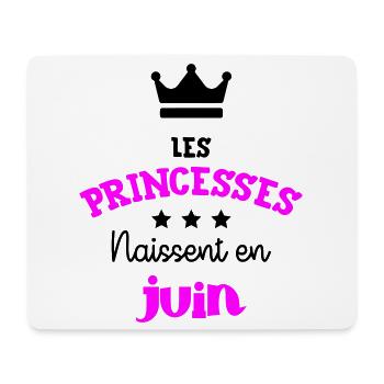 Princesse née en Juin Super Cadeau Anniversaire - Tapis de souris (format paysage) - blanc - Devant