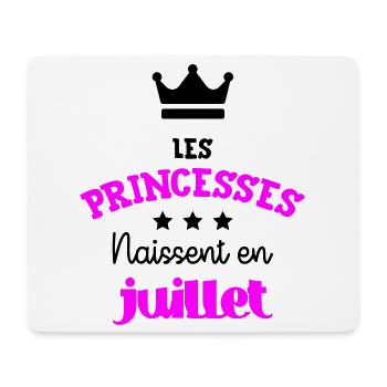 Princesse née en Juillet Joli Cadeau Naissance - Tapis de souris (format paysage) - blanc - Devant