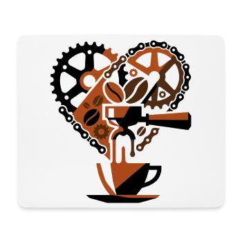 Steampunk Coffee Cycling Mindscape - Mouse Pad (horizontal) - white - Front