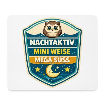 Nachtaktiv Weise Mega Süß - Mousepad (Querformat) - Weiß - Vorne