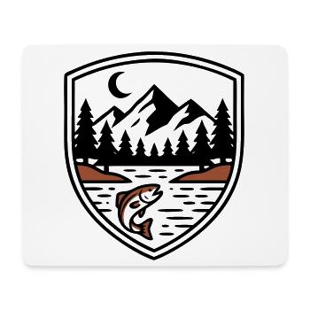 Logo du Bouclier des Poissons de la Forêt des Montagnes - Tapis de souris (format paysage) - blanc - Devant