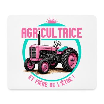 Agricultrice et fière de l’être - design tracteur  - Tapis de souris (format paysage) - blanc - Devant