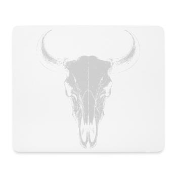 Bull Skull Horns - Mouse Pad (horizontal) - white - Front
