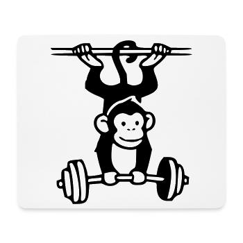 Primate Power - Gym Affe  - Mousepad (Querformat) - Weiß - Vorne