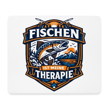 Fischen ist meine Therapie - Mousepad (Querformat) - Weiß - Vorne