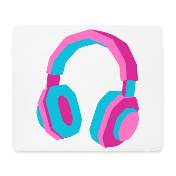 Kopfhörer 80er Retro Synthwave DJ Musik Gamer - Mousepad (Querformat) - Weiß - Vorne