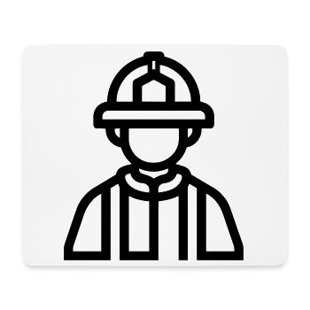 Feuerwehrmann - Mousepad (Querformat) - Weiß - Vorne