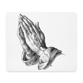 Betende Hände Gravur - Mousepad (Querformat) - Weiß - Vorne