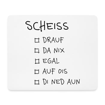 Scheiß... – Wiener Schmäh Typografie Design - Mousepad (Querformat) - Weiß - Vorne