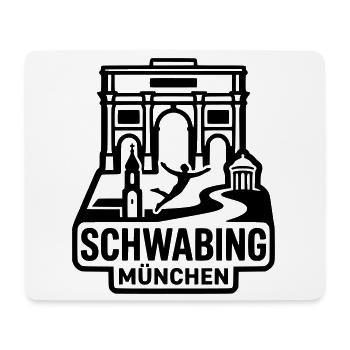 München Schwabing – Minimalistisches Skyline  - Mousepad (Querformat) - Weiß - Vorne