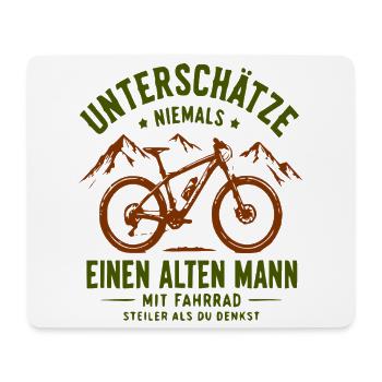 Unterschätze Nie Alten Mann Mit Fahrrad - Mousepad (Querformat) - Weiß - Vorne