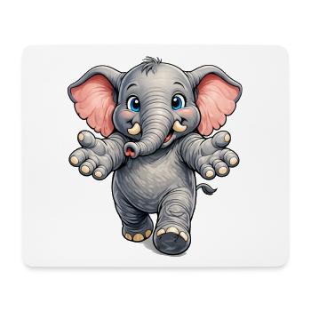 Freundlicher Elefant - Mousepad (Querformat) - Weiß - Vorne