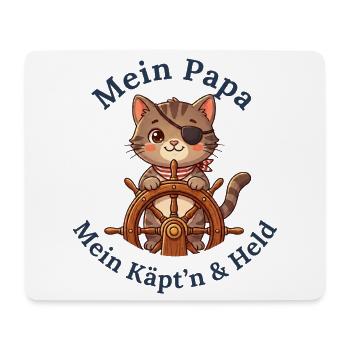 Mein Papa: Mein Käpt'n & Held - Mousepad (Querformat) - Weiß - Vorne