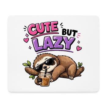 Süß aber faul Faultier mit Eiskaffee - Mousepad (Querformat) - Weiß - Vorne
