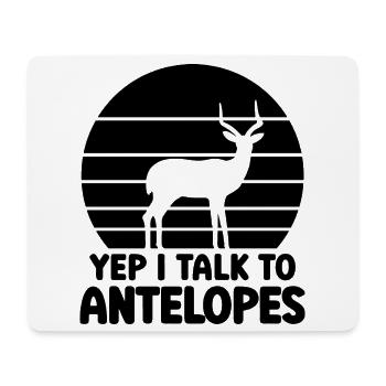 Silhouette vintage Antilope Dicton d’humour - Tapis de souris (format paysage) - blanc - Devant