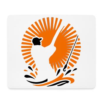 Angler Silhouette Icon - Mouse Pad (horizontal) - white - Front