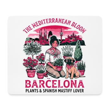 The Barcelona Plants And Spanish Mastiff Lover - Mousepad (Querformat) - Weiß - Vorne
