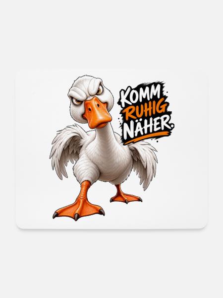 „Komm ruhig näher.“ - Mousepad (Querformat) - Weiß