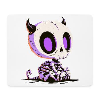 Cute Chibi Devil Skull - Mousepad (Querformat) - Weiß - Vorne