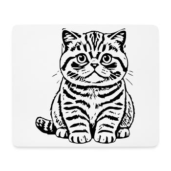 Britisch Kurzhaar Katze Tigerkatze Katzenshirt  - Mousepad (Querformat) - Weiß - Vorne