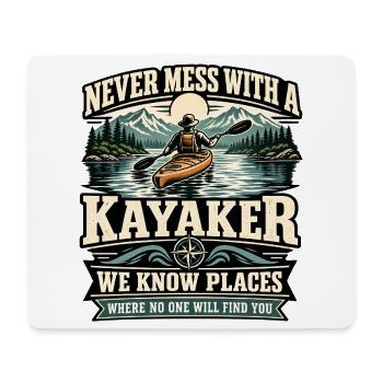 Lustiger Kajakliebhaber, Paddler, Flusskanu im Freien - Mousepad (Querformat) - Weiß - Vorne