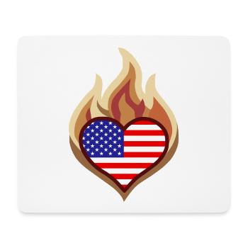Flammenherz USA Flagge - Mousepad (Querformat) - Weiß - Vorne