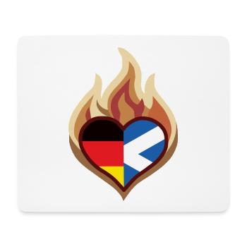 Flammenherz Deutsch-Schottische Leidenschaft - Mousepad (Querformat) - Weiß - Vorne