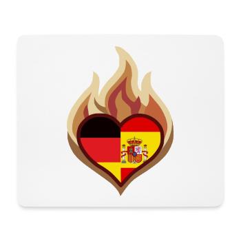 Germany Spain Flag Heart on Fire - Mousepad (Querformat) - Weiß - Vorne