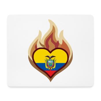 Ecuador Flag Heart on Fire - Mousepad (Querformat) - Weiß - Vorne