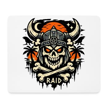 Schädel Raid Helm Symbolik - Mousepad (Querformat) - Weiß - Vorne