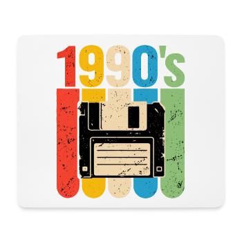 1990er Retro Computer Nostalgie mit Diskette - Mousepad (Querformat) - Weiß - Vorne