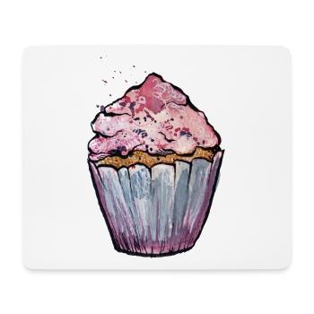 Rosa Aquarell Cupcake - Mousepad (Querformat) - Weiß - Vorne