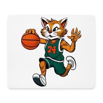 Katzen Basketball - Mousepad (Querformat) - Weiß - Vorne