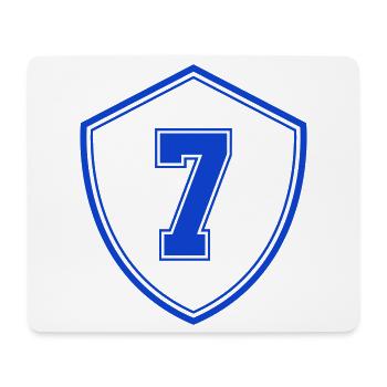 Blaues Sieben Shield Emblem - Mousepad (Querformat) - Weiß - Vorne