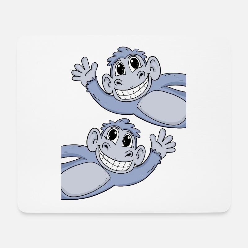 Affe Affen - Mousepad (Querformat) - Weiß