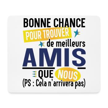 Ami Amie Amitié Cadeau Pote Copain Copine Collègue - Tapis de souris (format paysage) - blanc - Devant