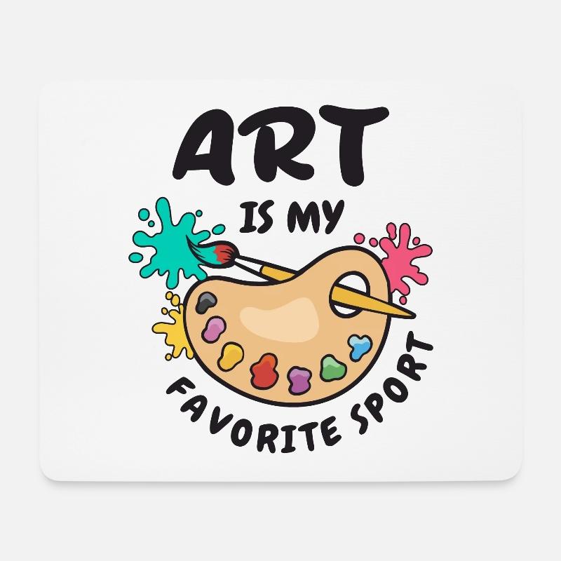 Kunst ist mein Lieblingssport - Mousepad (Querformat) - Weiß