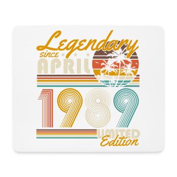 Legendary Since April 1989 Vintage Birthday - Mouse Pad (horizontal) - white - Front
