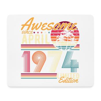 Avril 1974 Vintage Vintage cadeau d’anniversaire - Tapis de souris (format paysage) - blanc - Devant