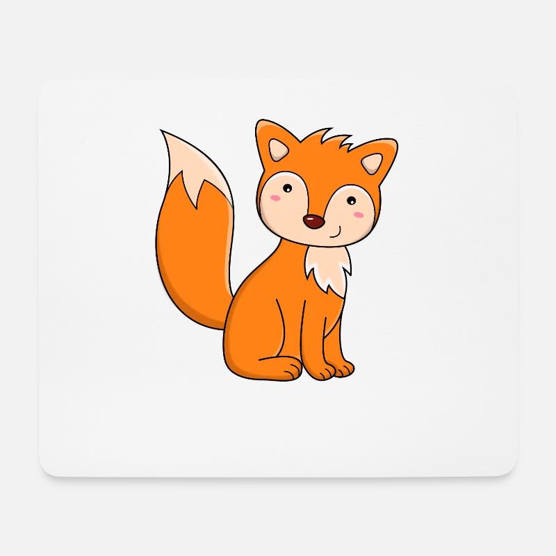 Fuchs Kinder Damen Herren - Mousepad (Querformat) - Weiß