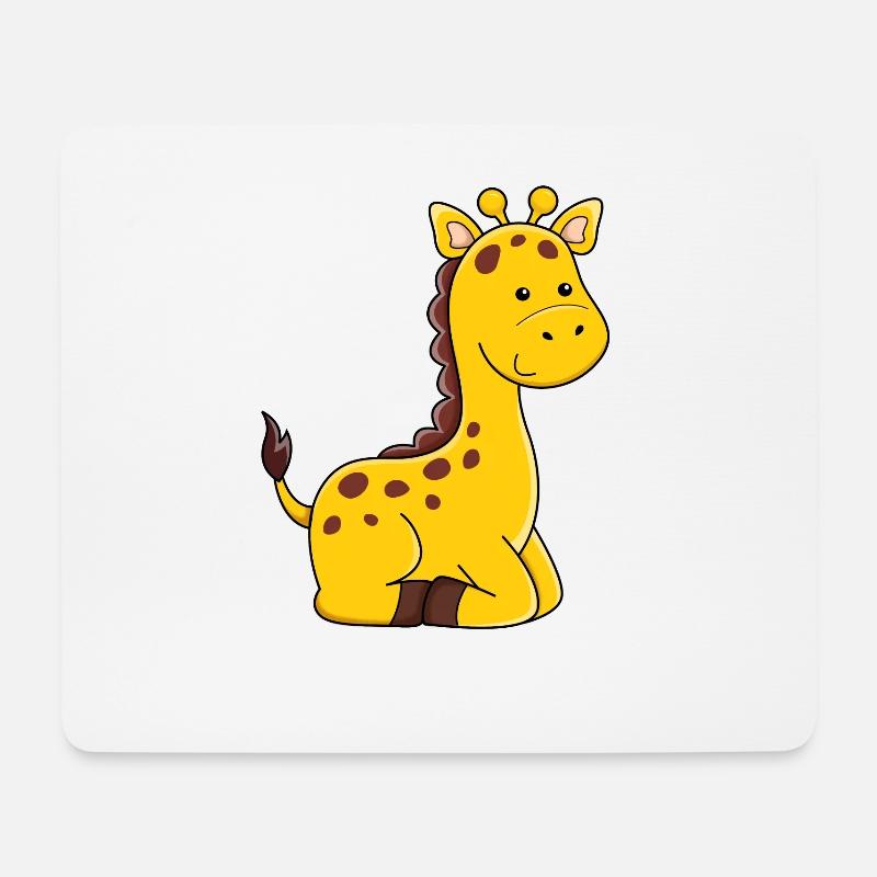 Giraffe cute giraffe drawing - Mouse Pad (horizontal) - white