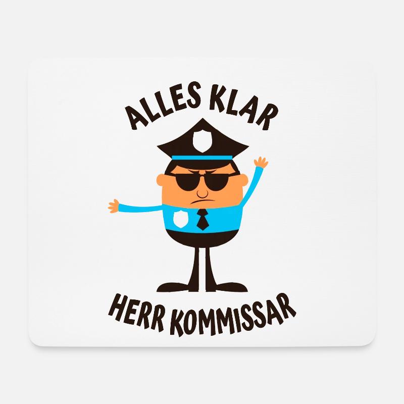 Humor Fun Kommissar lustiger Polizist - Mousepad (Querformat) - Weiß