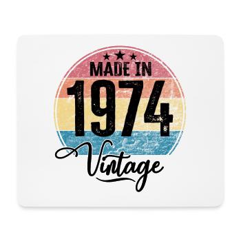 Vintage Made in 1974 Year of Birth 1974 Birthday - Mouse Pad (horizontal) - white - Front