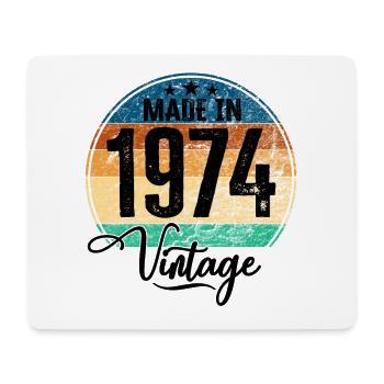 Vintage Made in 1974 Year of Birth 1974 Birthday - Mouse Pad (horizontal) - white - Front