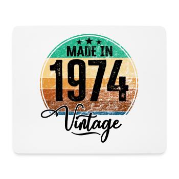 Vintage Made in 1974 Year of Birth 1974 Birthday - Mouse Pad (horizontal) - white - Front