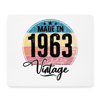 Vintage Made in 1963 Geburtsjahr 1963 Geburtstag - Mousepad (Querformat) - Weiß - Vorne